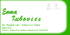 emma kubovics business card